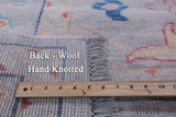 Grey Turkish Oushak Hand Knotted Wool Rug - 9' 0" X 11' 9" - Golden Nile