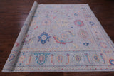 Grey Turkish Oushak Hand Knotted Wool Rug - 9' 0" X 11' 9" - Golden Nile