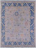 Grey Turkish Oushak Hand Knotted Wool Rug - 8' 11" X 11' 10" - Golden Nile