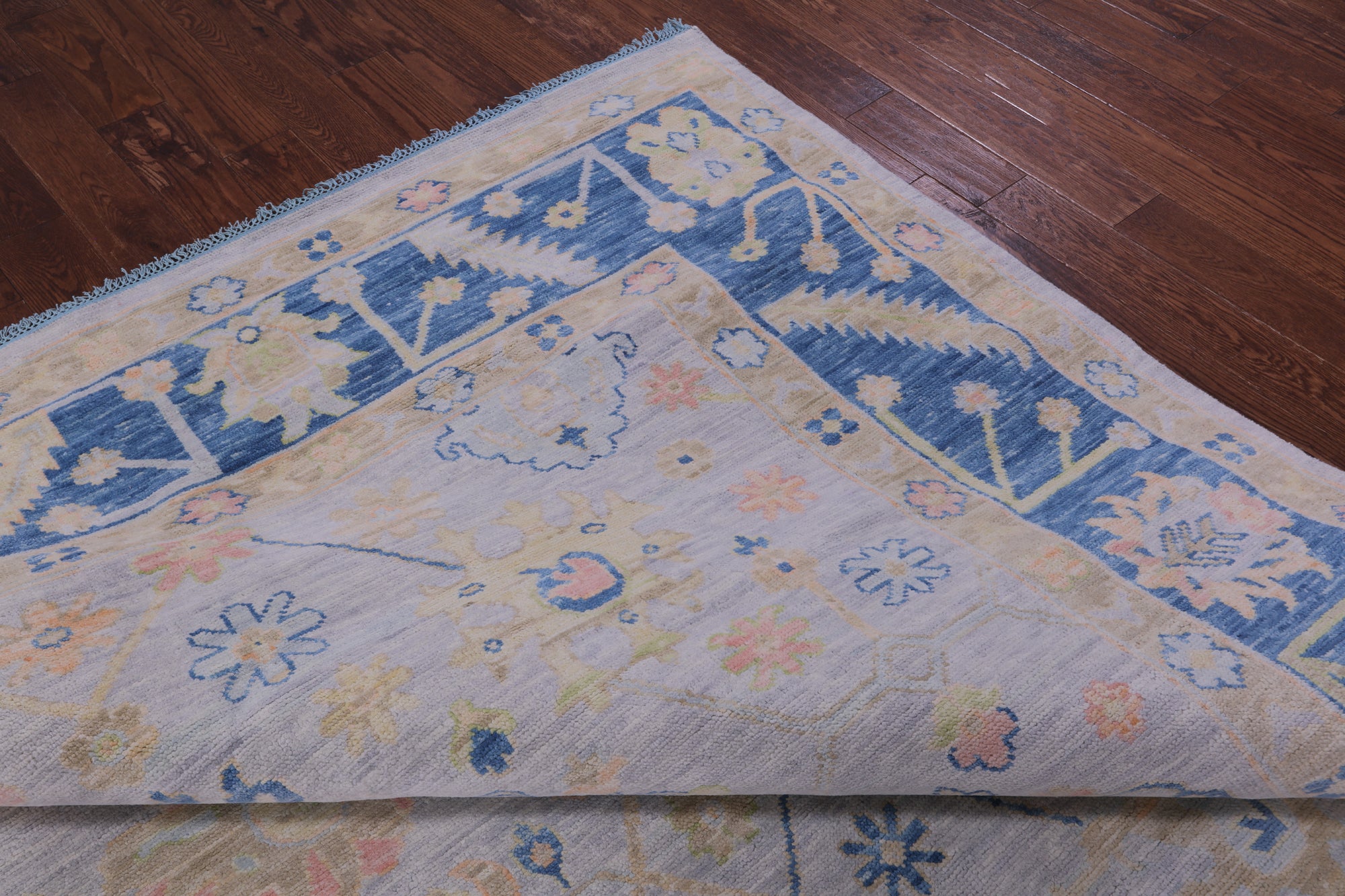 Grey Turkish Oushak Hand Knotted Wool Rug - 8' 11" X 11' 10" - Golden Nile