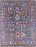 Grey Turkish Oushak Hand Knotted Wool Rug - 9' 2" X 11' 8" - Golden Nile