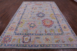 Grey Turkish Oushak Hand Knotted Wool Rug - 9' 2" X 12' 1" - Golden Nile