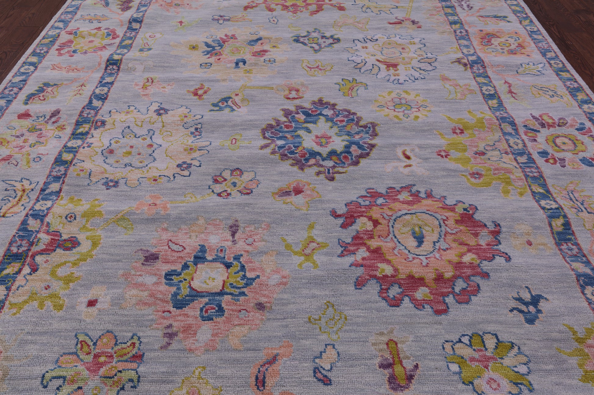 Grey Turkish Oushak Hand Knotted Wool Rug - 9' 2" X 12' 1" - Golden Nile