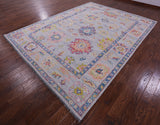 Grey Turkish Oushak Hand Knotted Wool Rug - 9' 2" X 12' 1" - Golden Nile