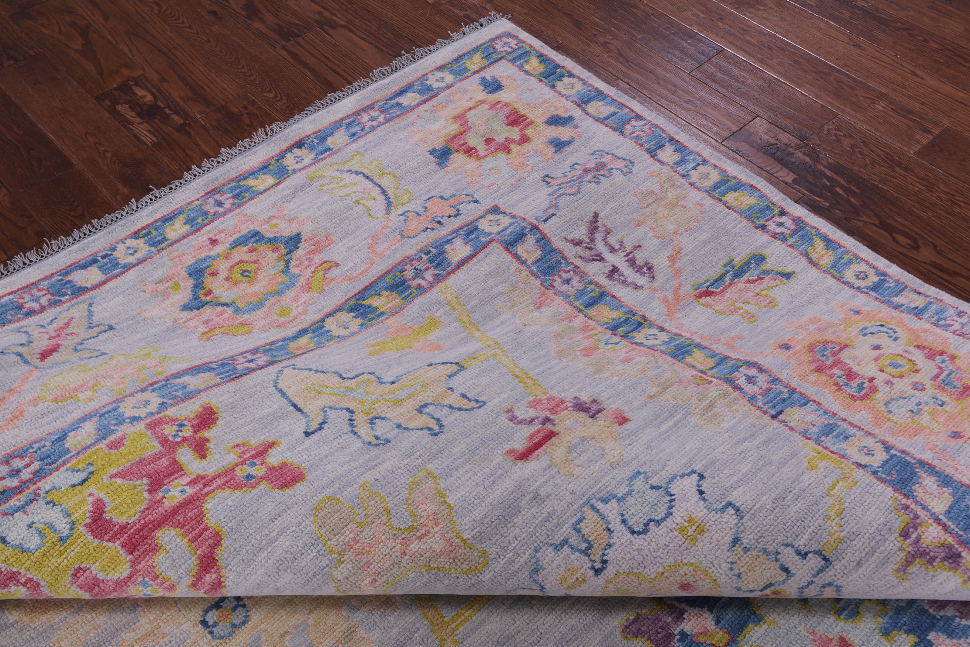 Grey Turkish Oushak Hand Knotted Wool Rug - 9' 2" X 12' 1" - Golden Nile