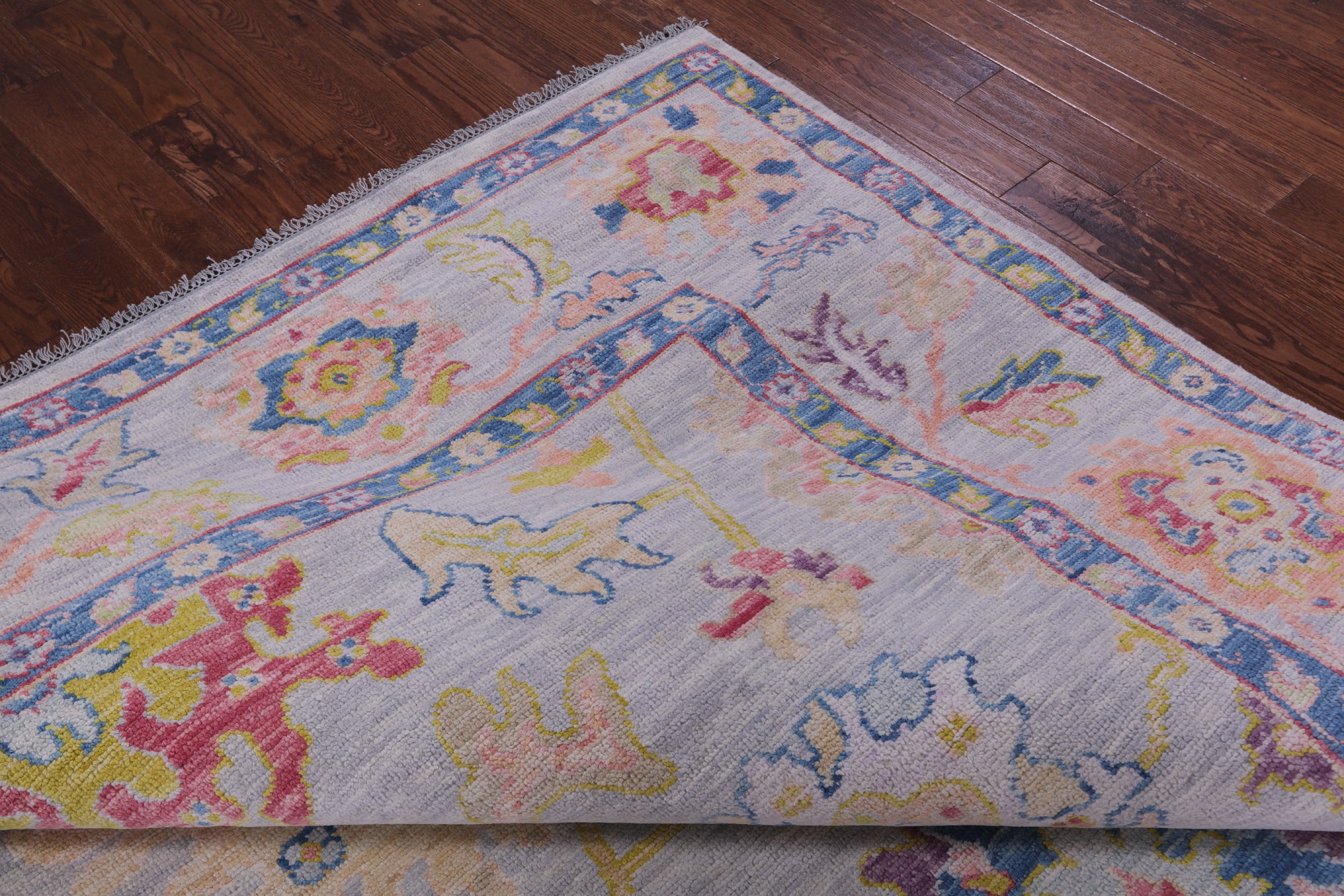 Grey Turkish Oushak Hand Knotted Wool Rug - 9' 2" X 12' 1" - Golden Nile