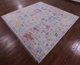 Grey Square Turkish Oushak Handmade Wool Rug - 9' 1" X 9' 1" - Golden Nile