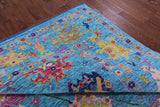 Blue Square Turkish Oushak Handmade Wool Rug - 9' 0" X 9' 1" - Golden Nile