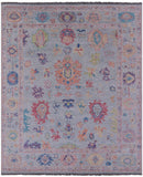 Light Blue Turkish Oushak Hand Knotted Wool Rug - 8' 5" X 10' 0" - Golden Nile