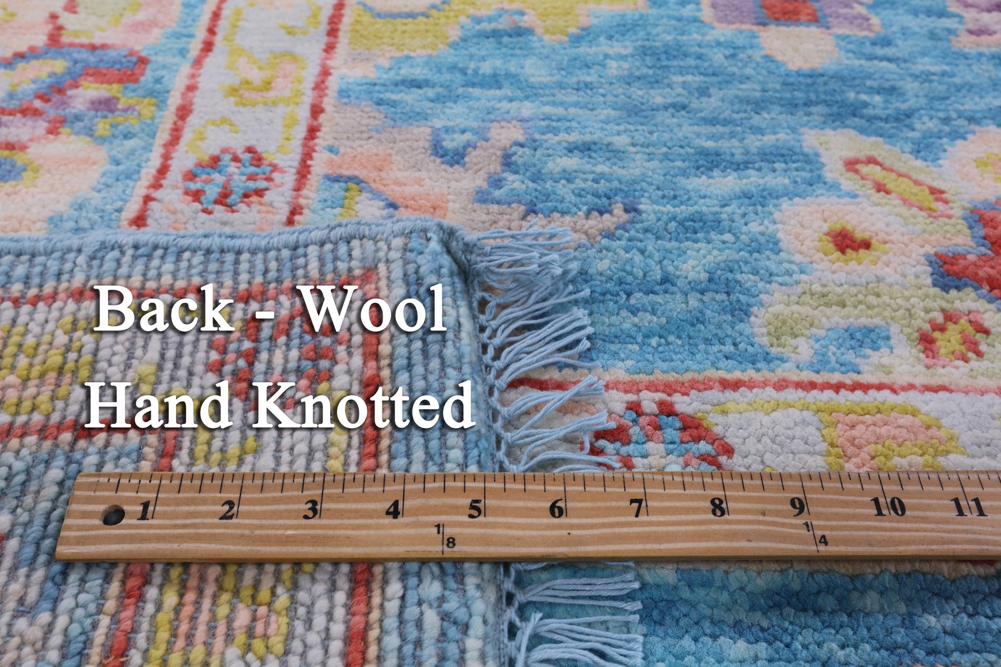 Blue Turkish Oushak Hand Knotted Wool Rug - 7' 11" X 10' 3" - Golden Nile