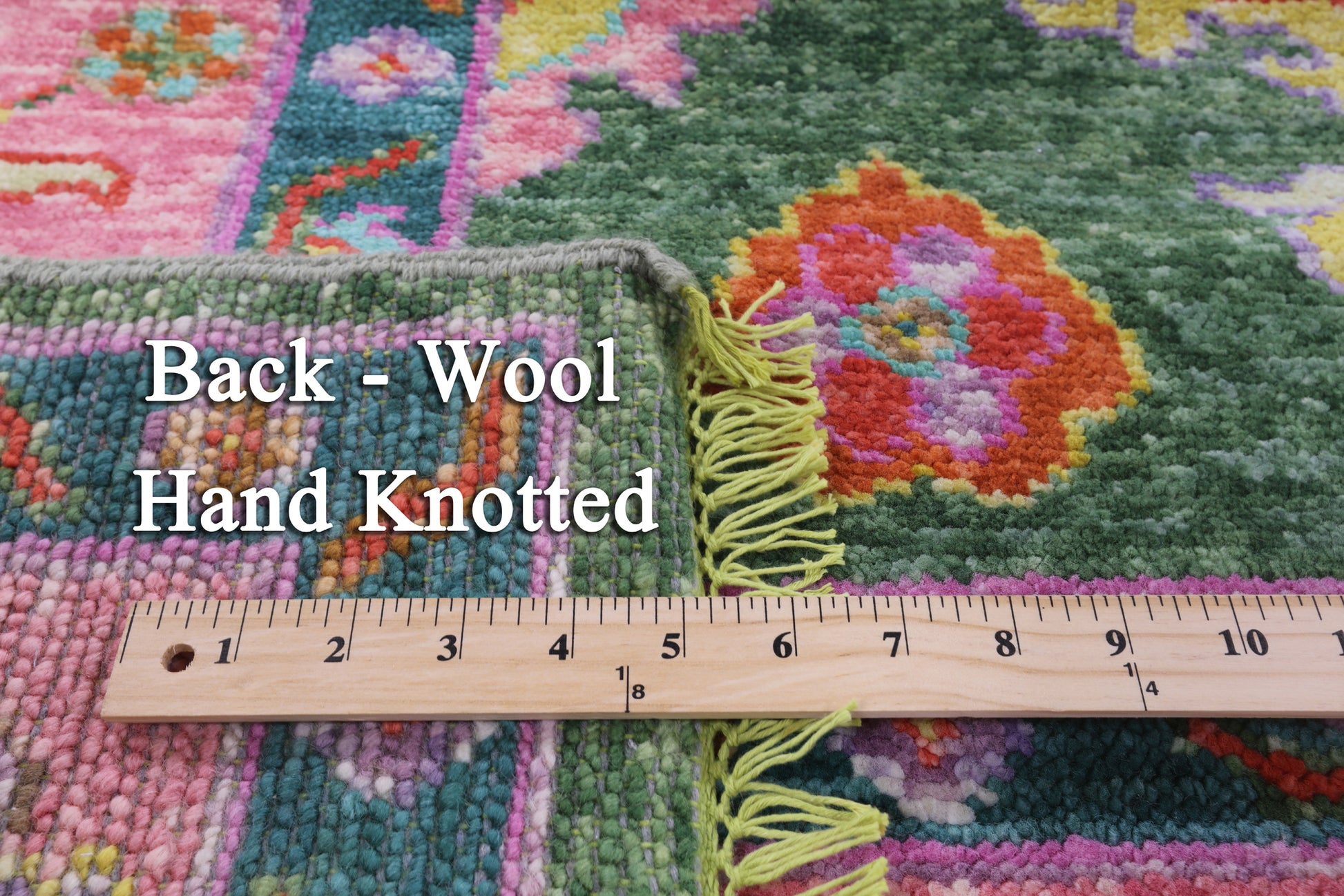 Green Turkish Oushak Hand Knotted Wool Rug - 8' 0" X 9' 9" - Golden Nile