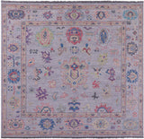 Grey Square Turkish Oushak Hand Knotted Wool Rug - 7' 9" X 8' 2" - Golden Nile