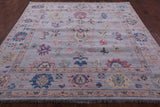 Grey Square Turkish Oushak Hand Knotted Wool Rug - 7' 9" X 8' 2" - Golden Nile