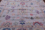 Grey Square Turkish Oushak Hand Knotted Wool Rug - 7' 9" X 8' 2" - Golden Nile