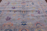 Grey Square Turkish Oushak Handmade Wool Rug - 8' 0" X 8' 4" - Golden Nile