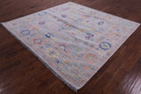 Grey Square Turkish Oushak Handmade Wool Rug - 8' 0" X 8' 4" - Golden Nile
