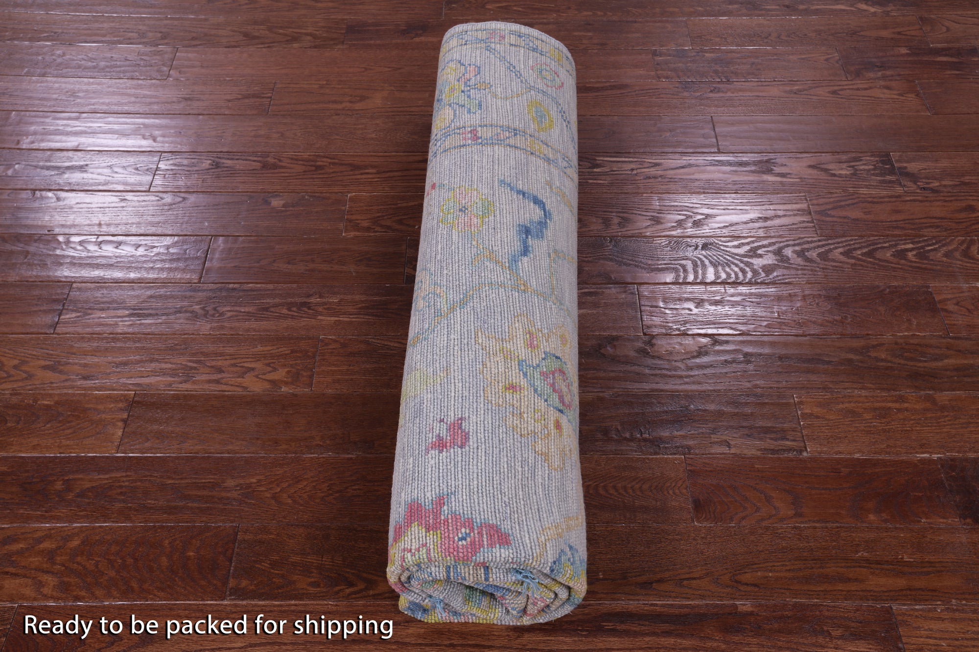 Grey Square Turkish Oushak Hand Knotted Wool Rug - 8' 0" X 8' 1" - Golden Nile