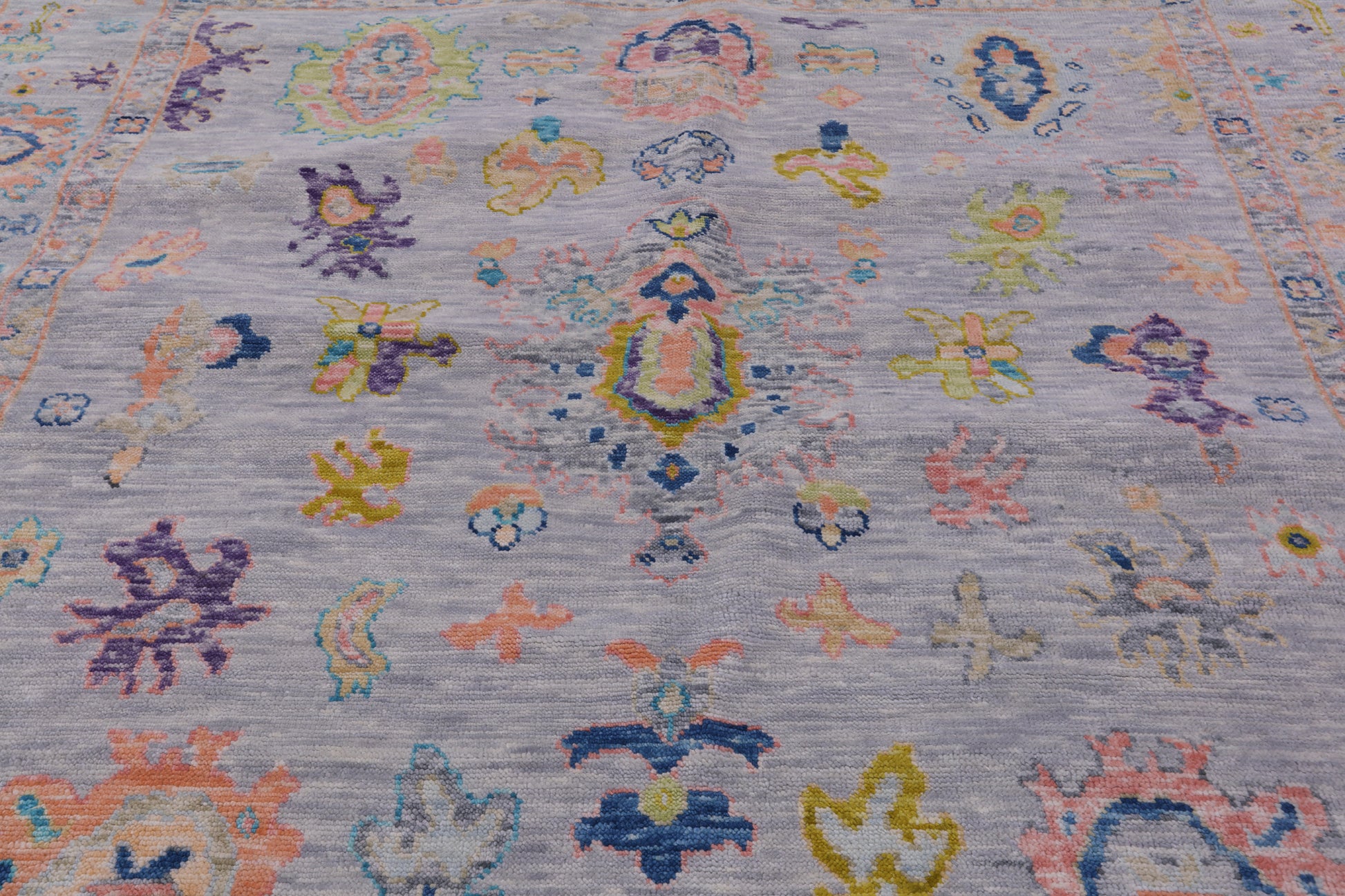 Grey Square Turkish Oushak Hand Knotted Wool Rug - 7' 10" X 8' 2" - Golden Nile