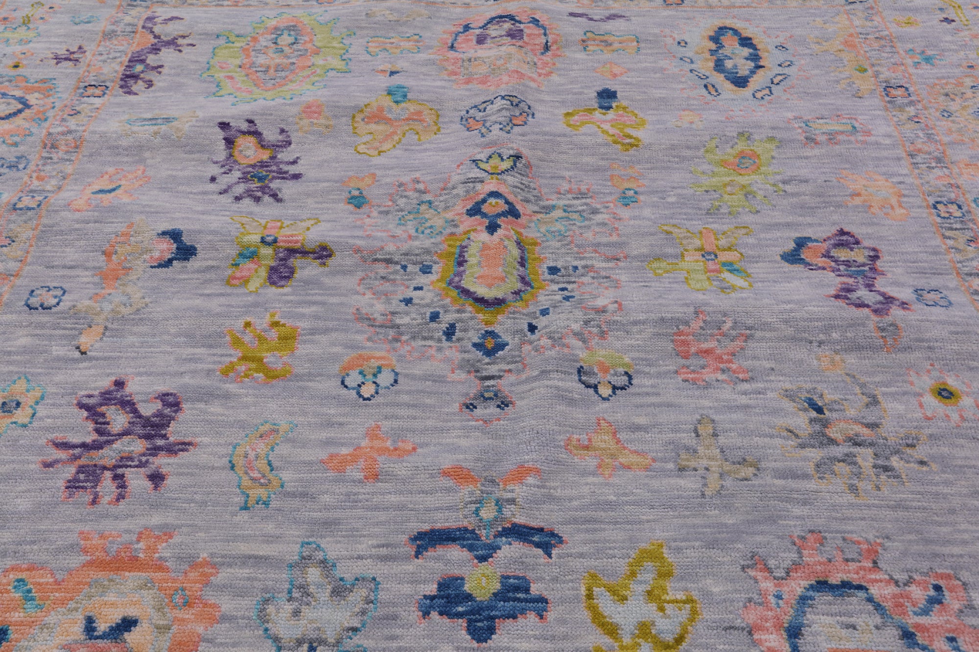 Grey Square Turkish Oushak Hand Knotted Wool Rug - 7' 10" X 8' 2" - Golden Nile