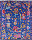Blue Turkish Oushak Hand Knotted Wool Rug - 8' 2" X 9' 9" - Golden Nile