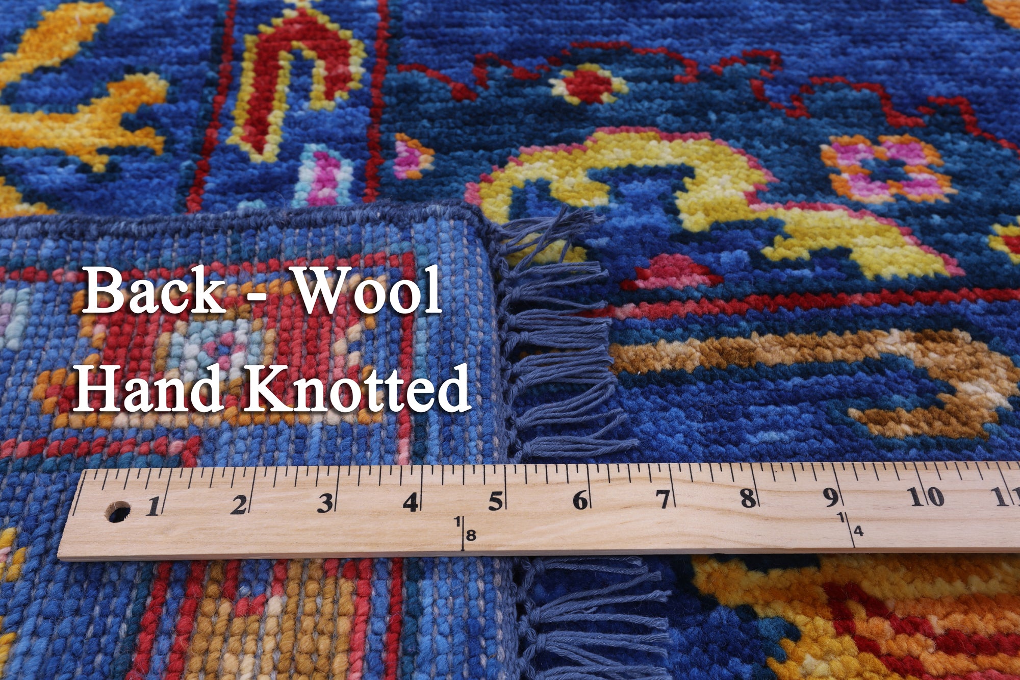 Blue Turkish Oushak Hand Knotted Wool Rug - 8' 2" X 9' 9" - Golden Nile