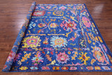 Blue Turkish Oushak Hand Knotted Wool Rug - 8' 2" X 9' 9" - Golden Nile