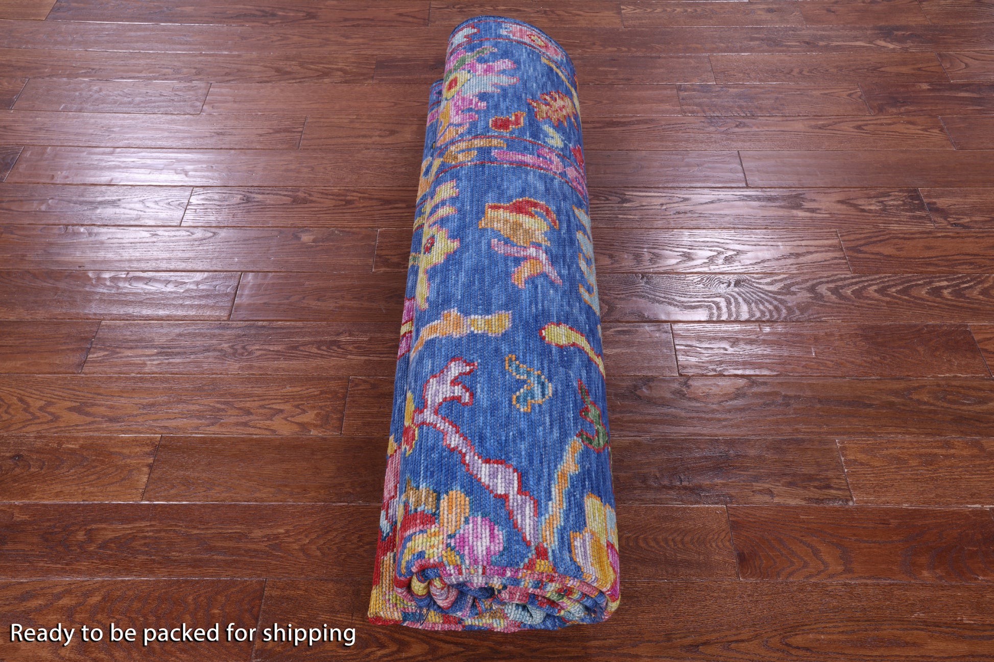 Blue Turkish Oushak Hand Knotted Wool Rug - 8' 2" X 9' 9" - Golden Nile