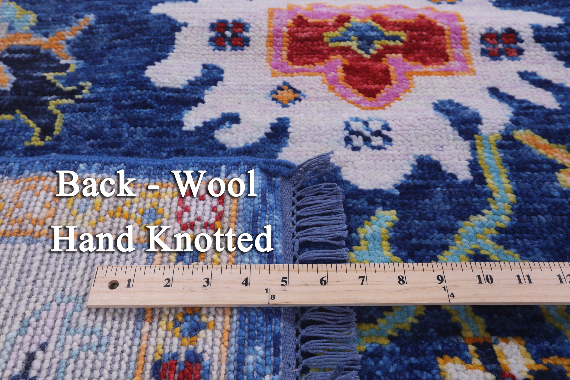 Blue Turkish Oushak Hand Knotted Wool Rug - 8' 1" X 9' 9" - Golden Nile