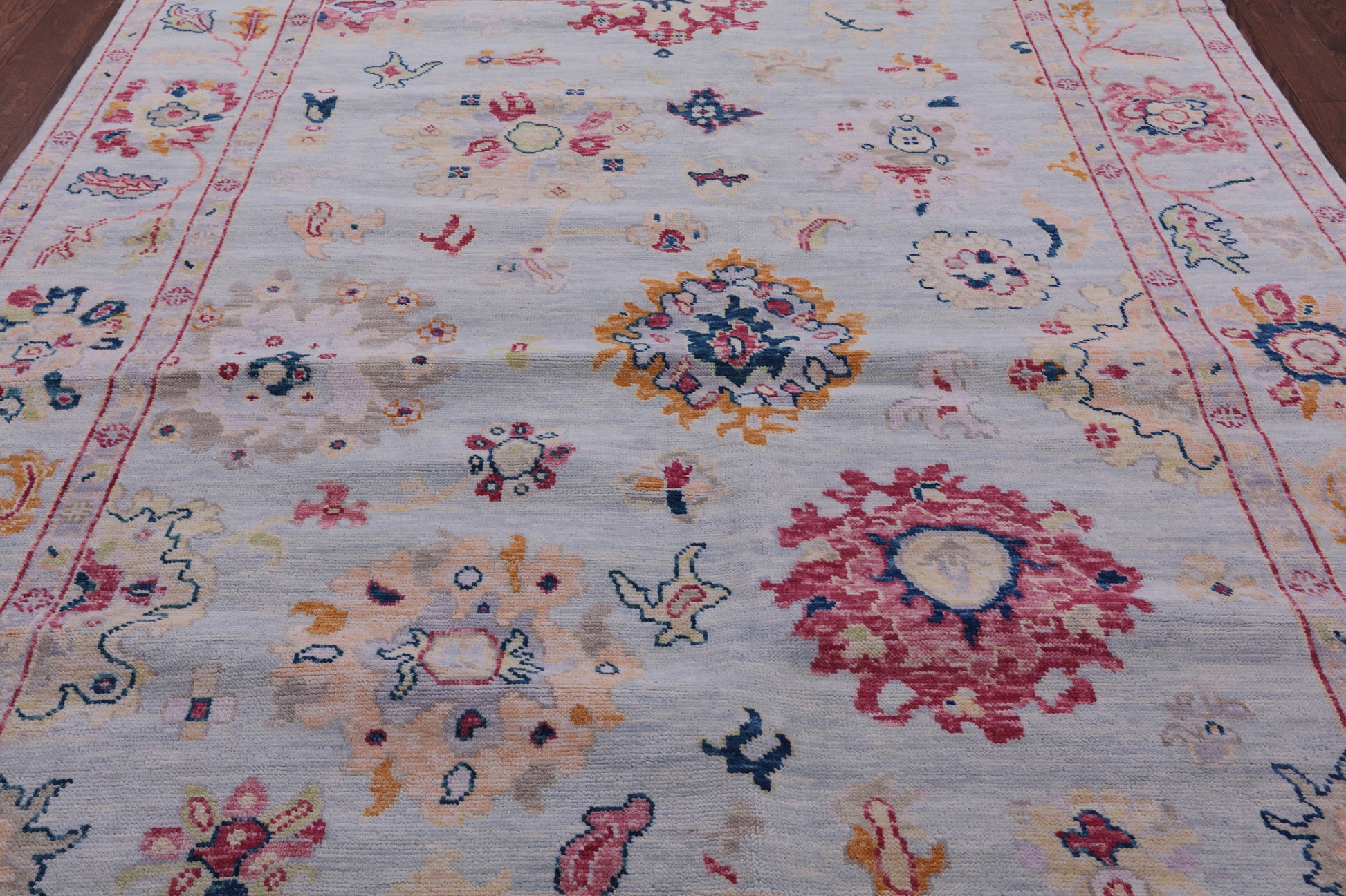 Grey Turkish Oushak Hand Knotted Wool Rug - 8' 2" X 10' 1" - Golden Nile