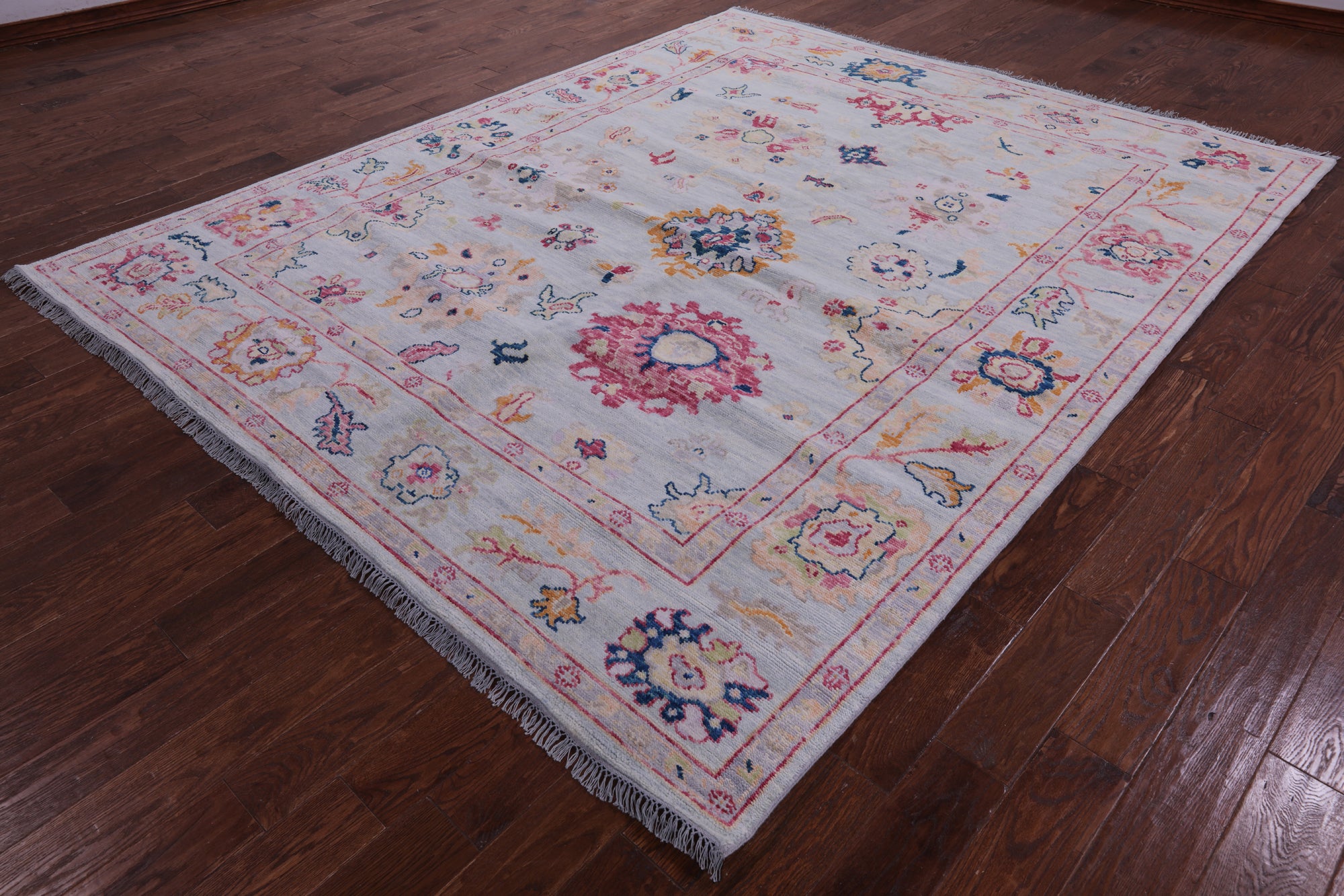 Grey Turkish Oushak Hand Knotted Wool Rug - 8' 2" X 10' 1" - Golden Nile