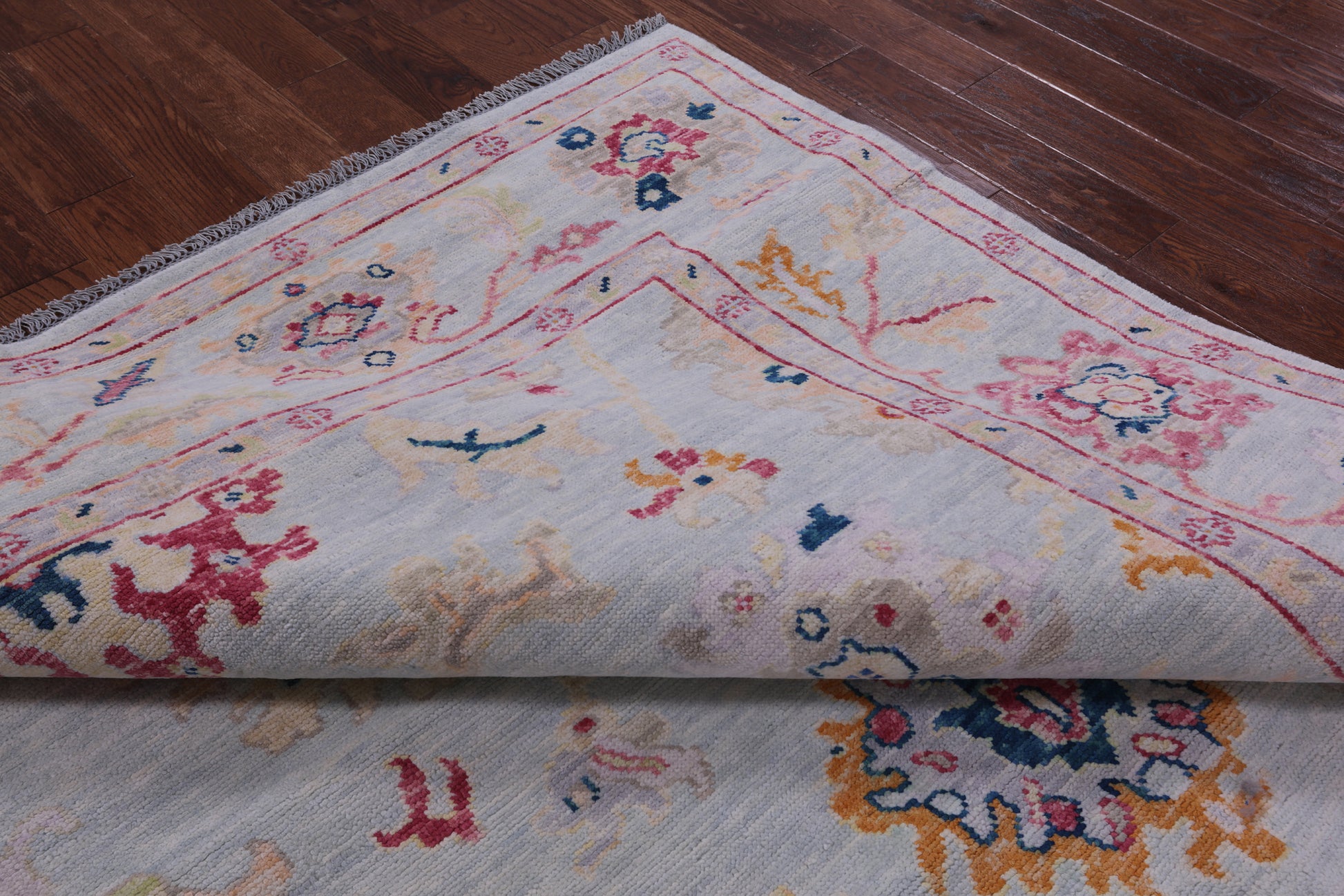 Grey Turkish Oushak Hand Knotted Wool Rug - 8' 2" X 10' 1" - Golden Nile