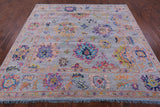 Grey Square Turkish Oushak Hand Knotted Wool Rug - 8' 0" X 8' 2" - Golden Nile