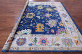 Blue Square Turkish Oushak Hand Knotted Wool Rug - 8' 5" X 9' 3" - Golden Nile