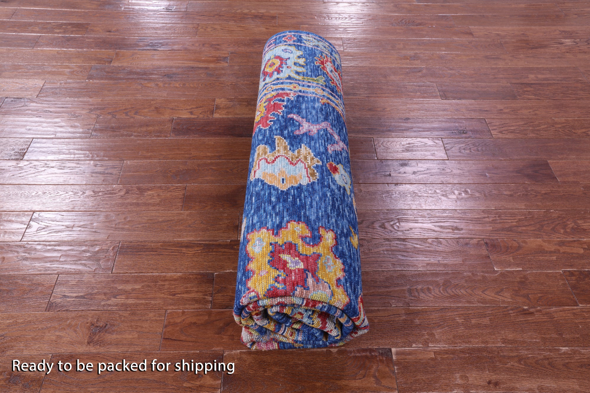 Blue Turkish Oushak Hand Knotted Wool Rug - 8' 3" X 9' 11" - Golden Nile