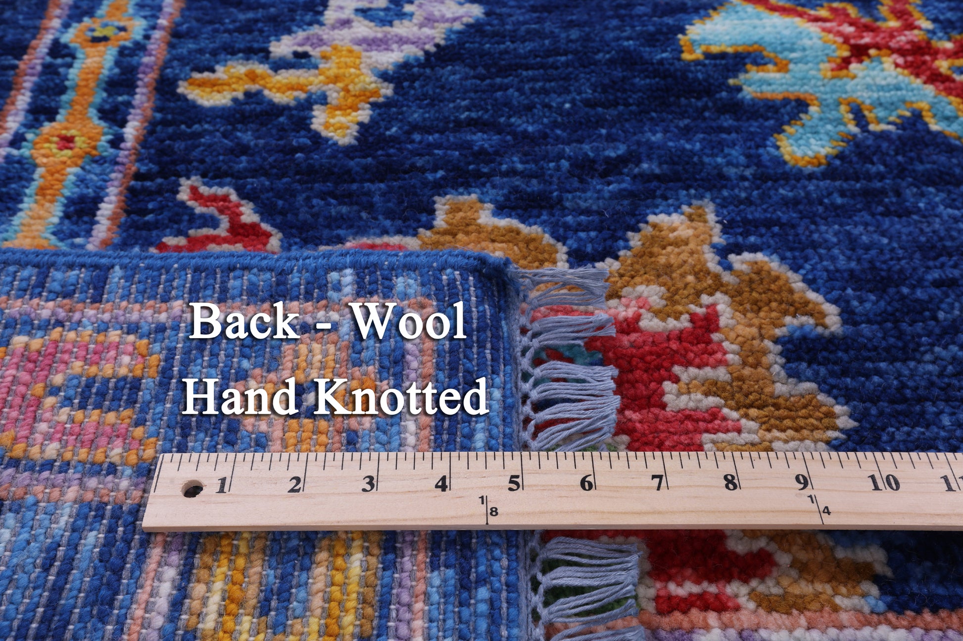 Blue Turkish Oushak Hand Knotted Wool Rug - 8' 3" X 9' 11" - Golden Nile