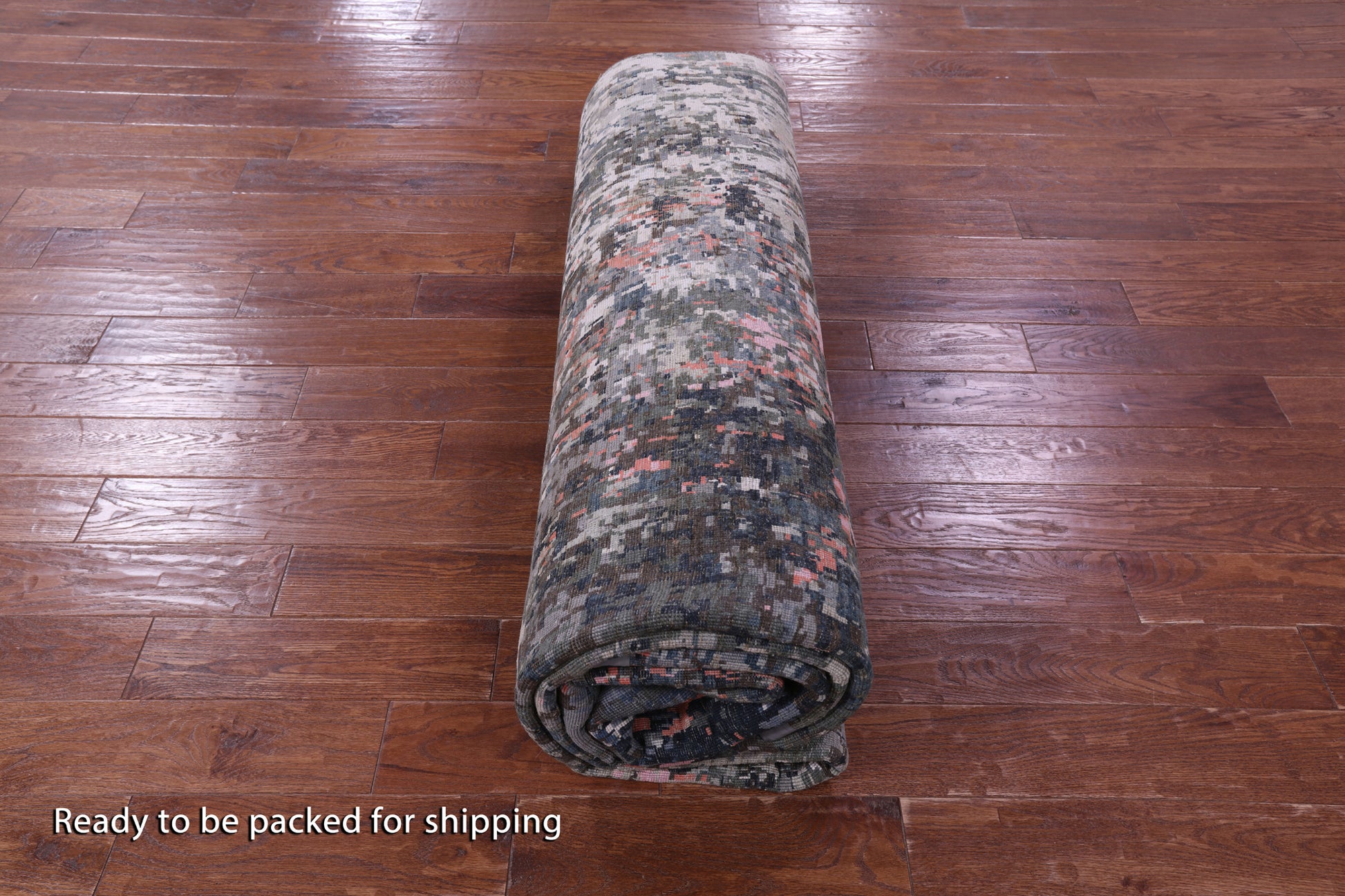 Abstract Contemporary Hand Knotted Wool & Silk Rug - 9' 1" X 12' 1" - Golden Nile