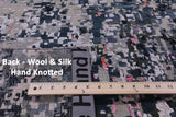 Abstract Contemporary Hand Knotted Wool & Silk Rug - 9' 1" X 12' 1" - Golden Nile