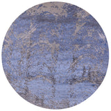 Round Abstract Contemporary Hand Knotted Wool & Silk Rug - 7' 11" X 8' 0" - Golden Nile
