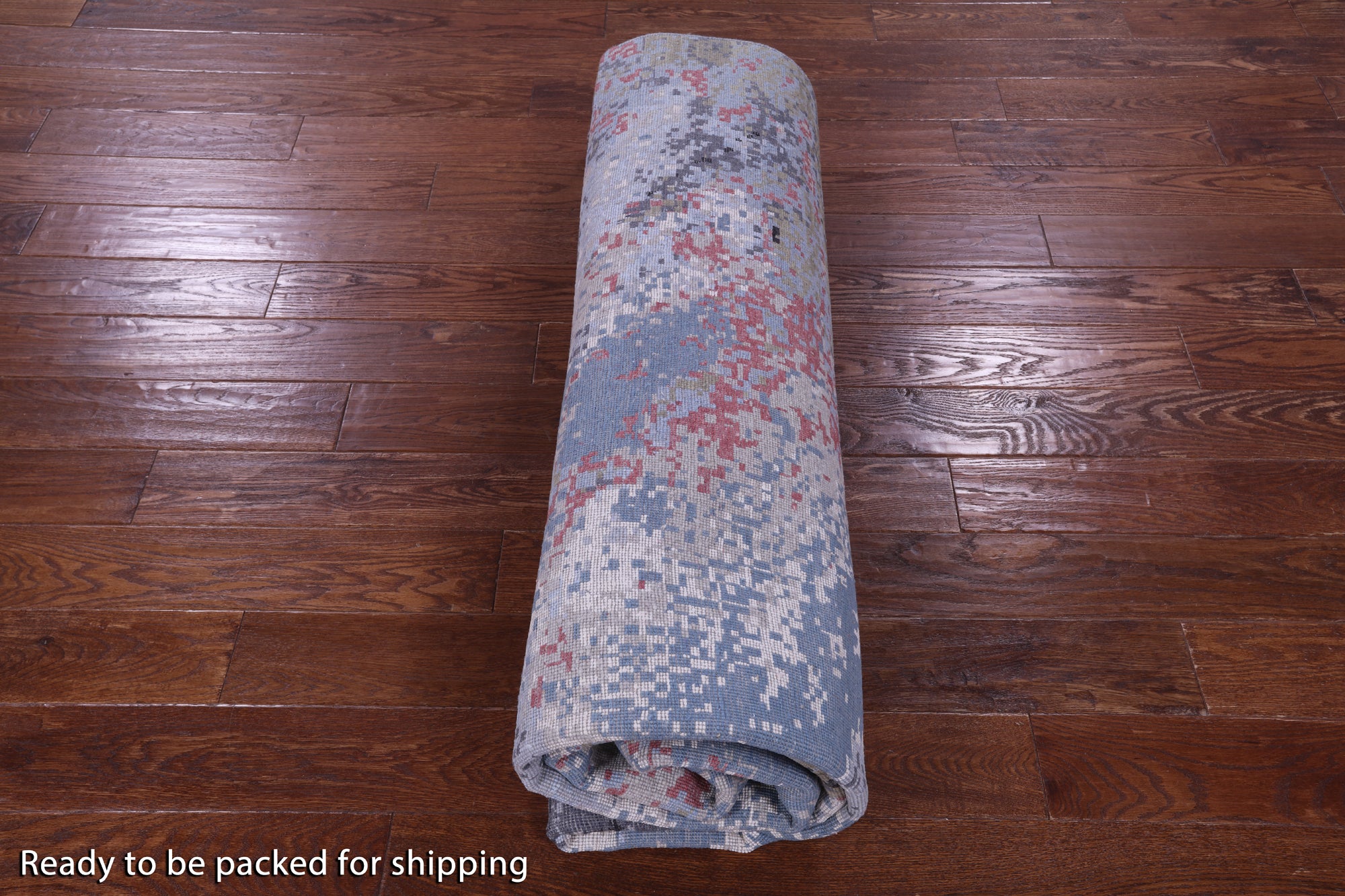 Abstract Contemporary Hand Knotted Wool & Silk Rug - 8' 1" X 10' 1" - Golden Nile