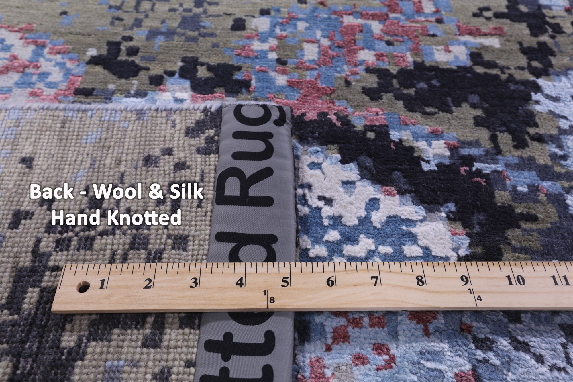 Abstract Contemporary Hand Knotted Wool & Silk Rug - 8' 1" X 10' 1" - Golden Nile