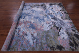 Abstract Contemporary Hand Knotted Wool & Silk Rug - 8' 1" X 10' 1" - Golden Nile