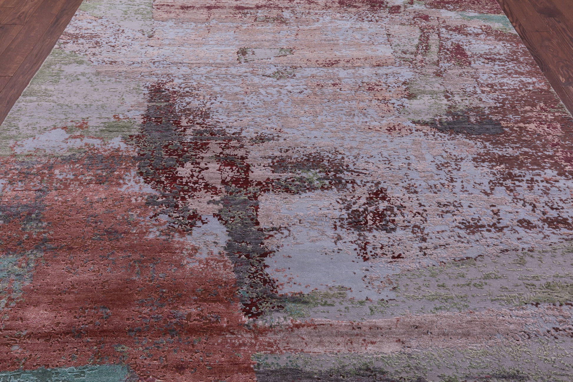 Abstract Contemporary Hand Knotted Wool & Silk Rug - 7' 10" X 10' 0" - Golden Nile