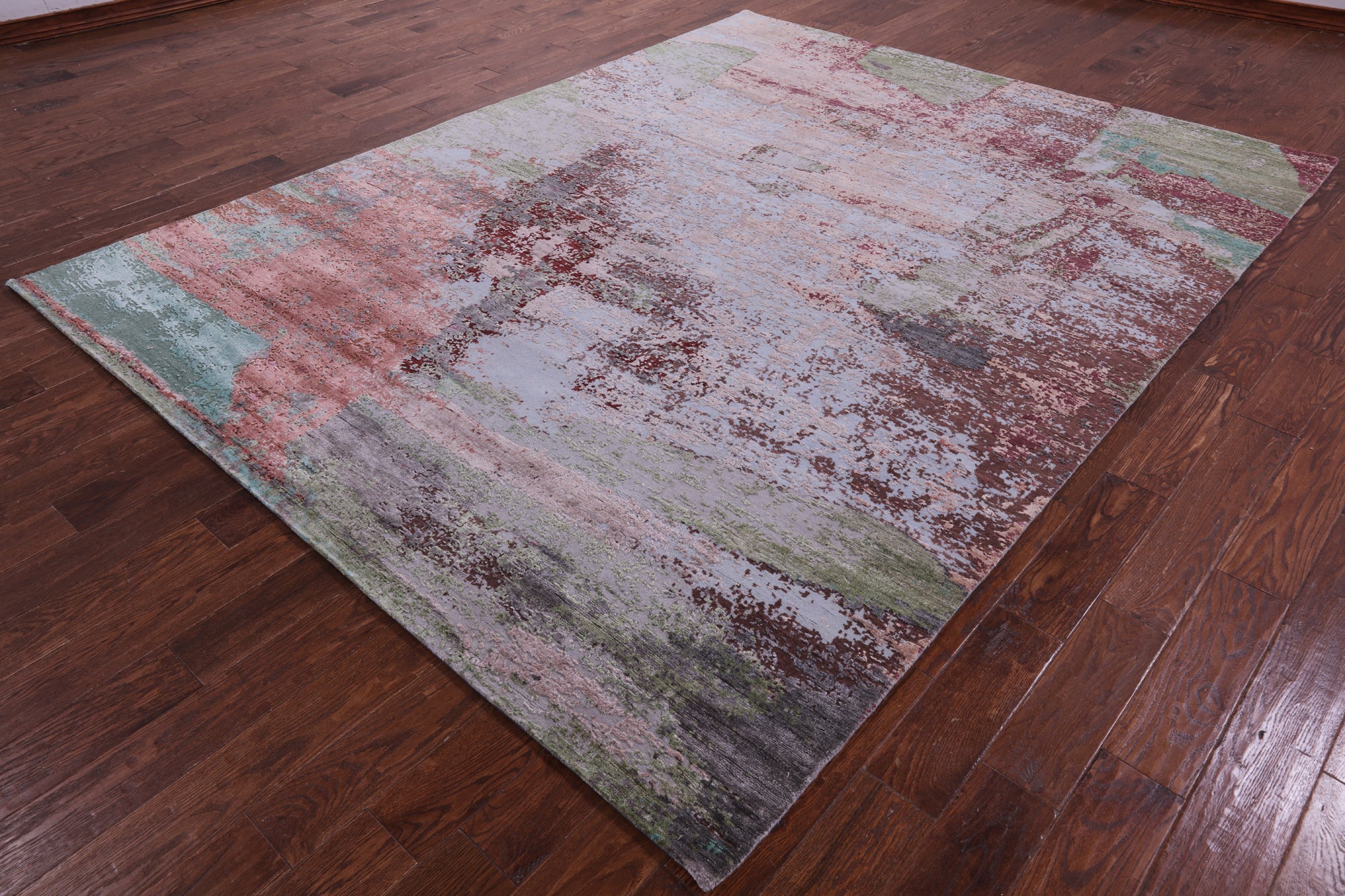 Abstract Contemporary Hand Knotted Wool & Silk Rug - 7' 10" X 10' 0" - Golden Nile