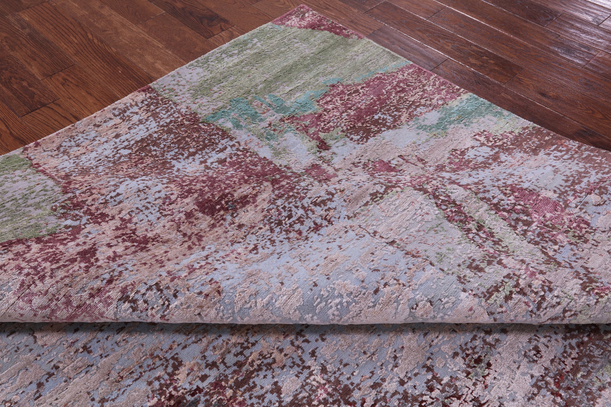 Abstract Contemporary Hand Knotted Wool & Silk Rug - 7' 10" X 10' 0" - Golden Nile