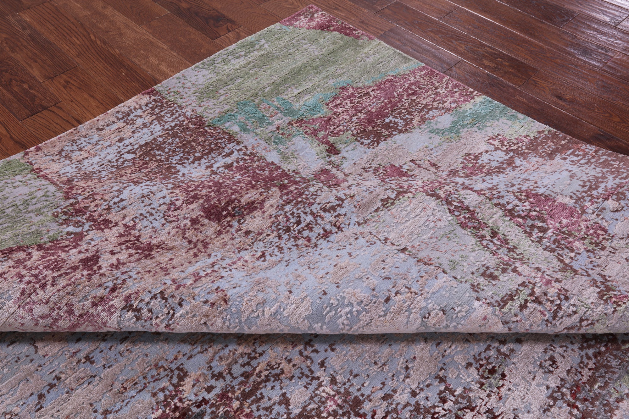 Abstract Contemporary Hand Knotted Wool & Silk Rug - 7' 10" X 10' 0" - Golden Nile