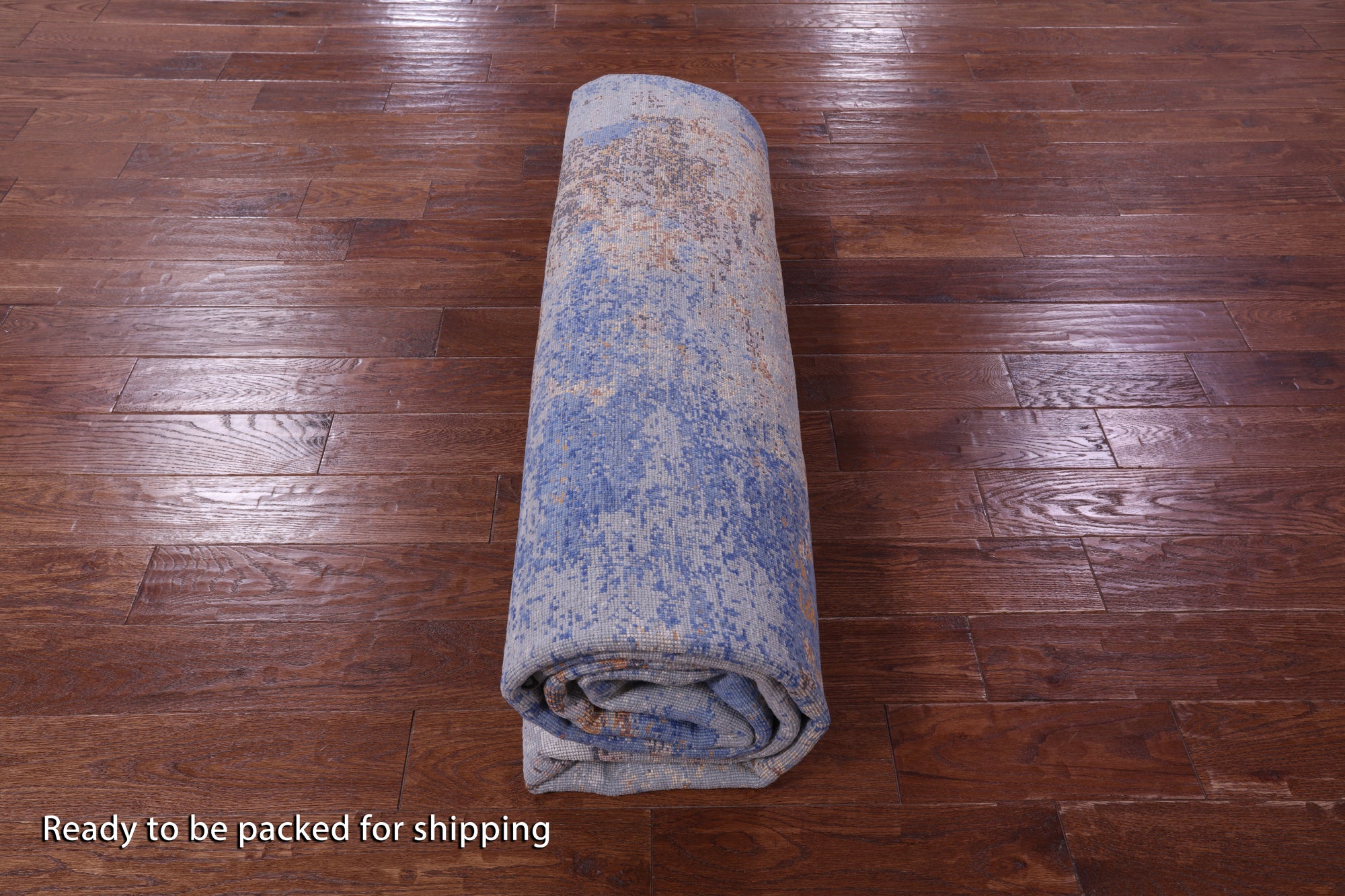 Abstract Contemporary Hand Knotted Wool & Silk Rug - 7' 11" X 10' 0" - Golden Nile