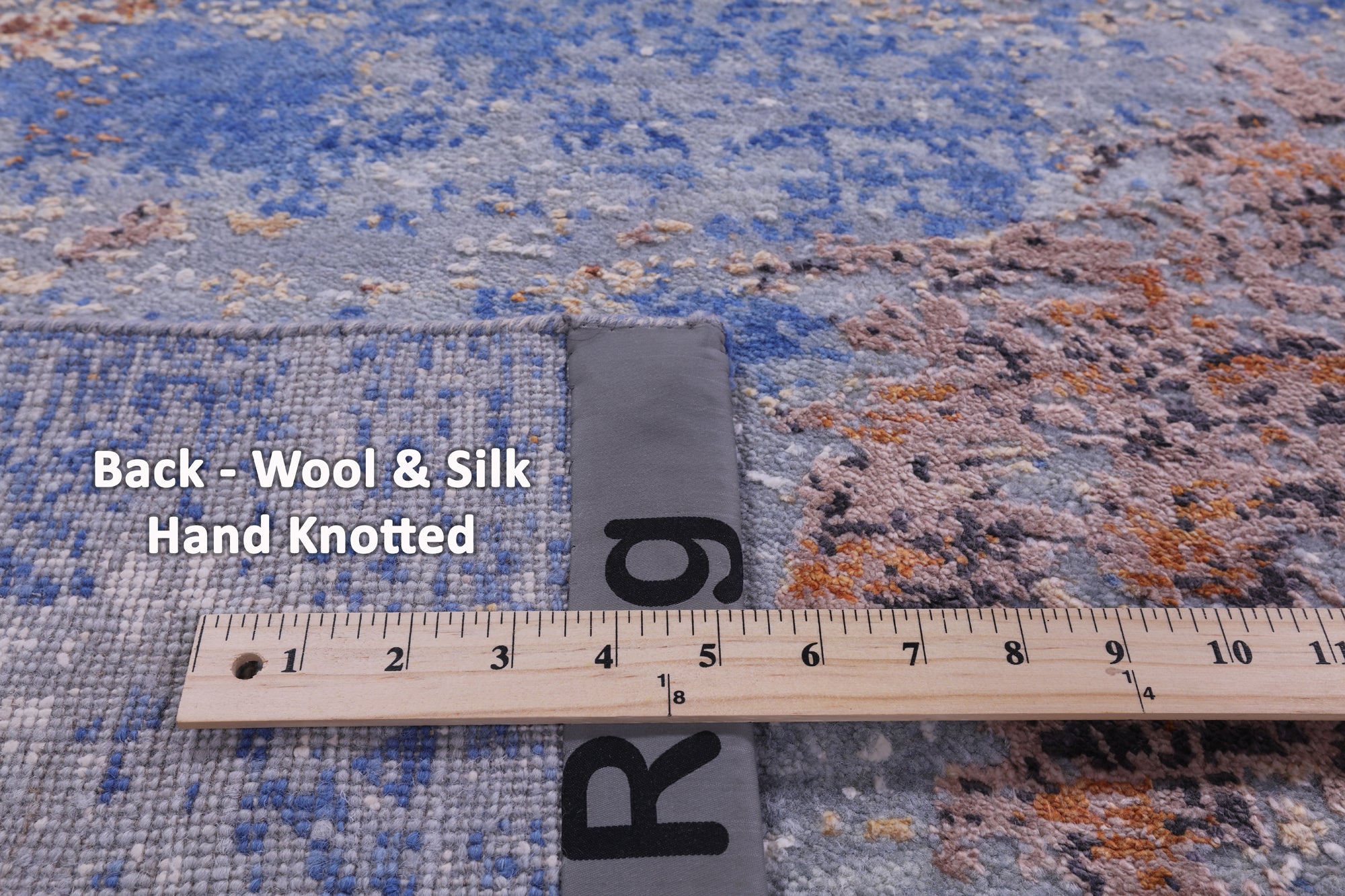 Abstract Contemporary Hand Knotted Wool & Silk Rug - 7' 11" X 10' 0" - Golden Nile