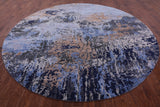 Round Abstract Contemporary Hand Knotted Wool & Silk Rug - 10' 0" X 10' 1" - Golden Nile