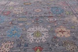 Grey Turkish Oushak Hand Knotted Wool Rug - 12' 2" X 14' 11" - Golden Nile