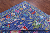 Blue Turkish Oushak Hand Knotted Wool Rug - 11' 10" X 12' 2" - Golden Nile